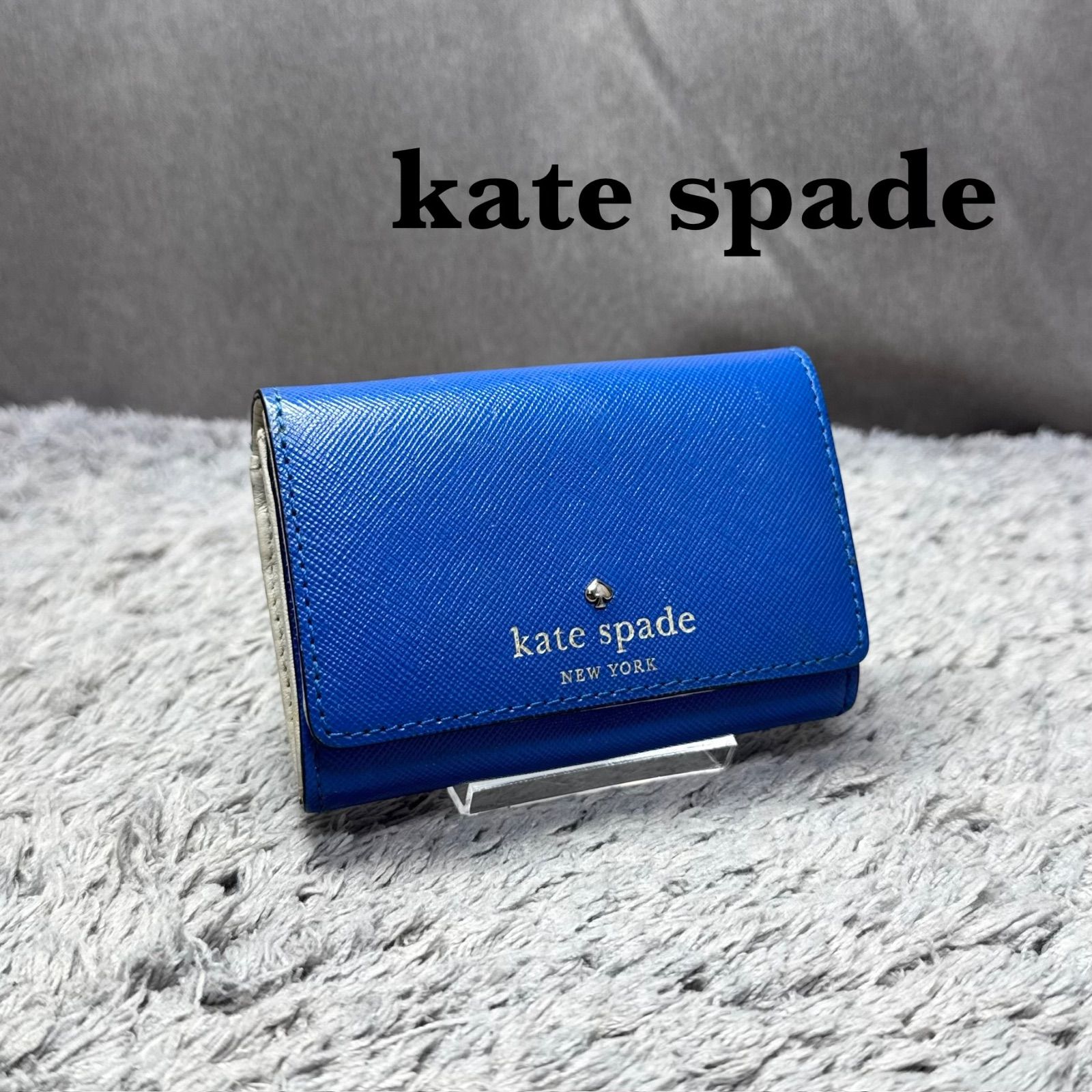 kate spade ケイトスペード レザー フラグメントケース ブルー - メルカリ