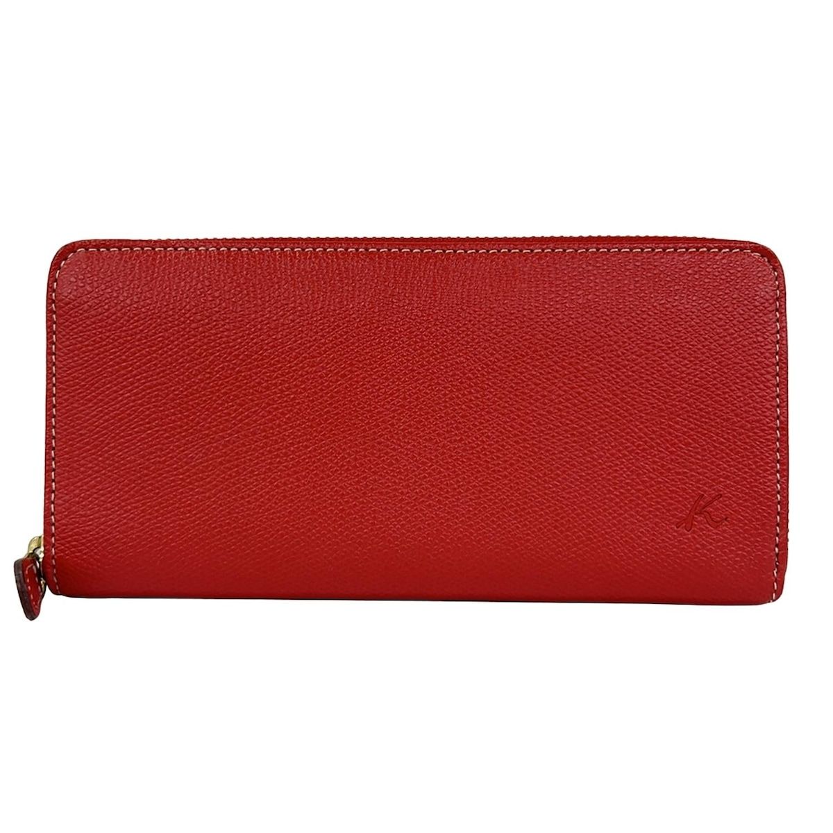 KITAMURA(キタムラ) 長財布 - レッド ラウンドファスナー レザー 