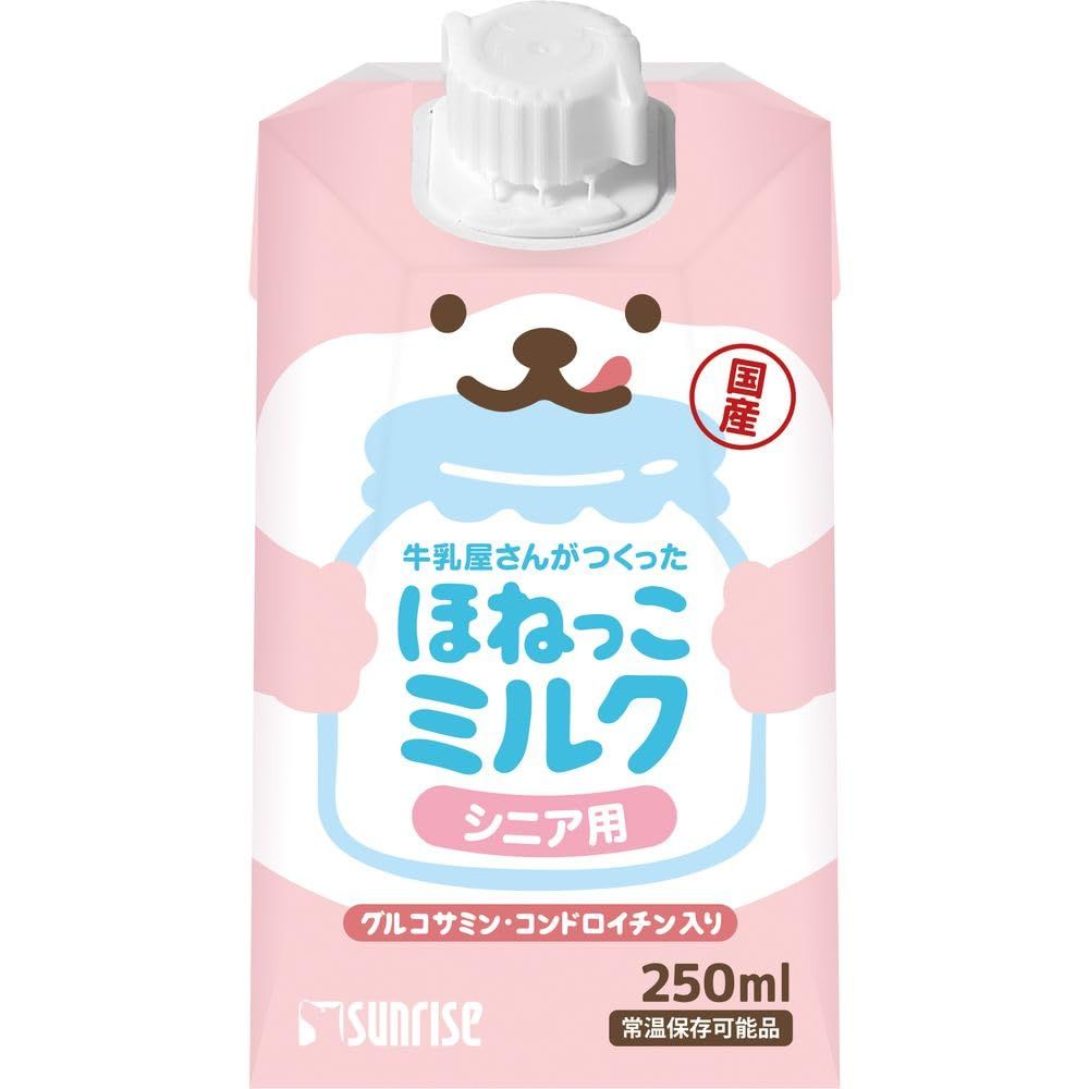 （まとめ買い）サンライズ 牛乳屋さんがつくった ほねっこミルク シニア用 250ml 犬猫用フード 【×24】