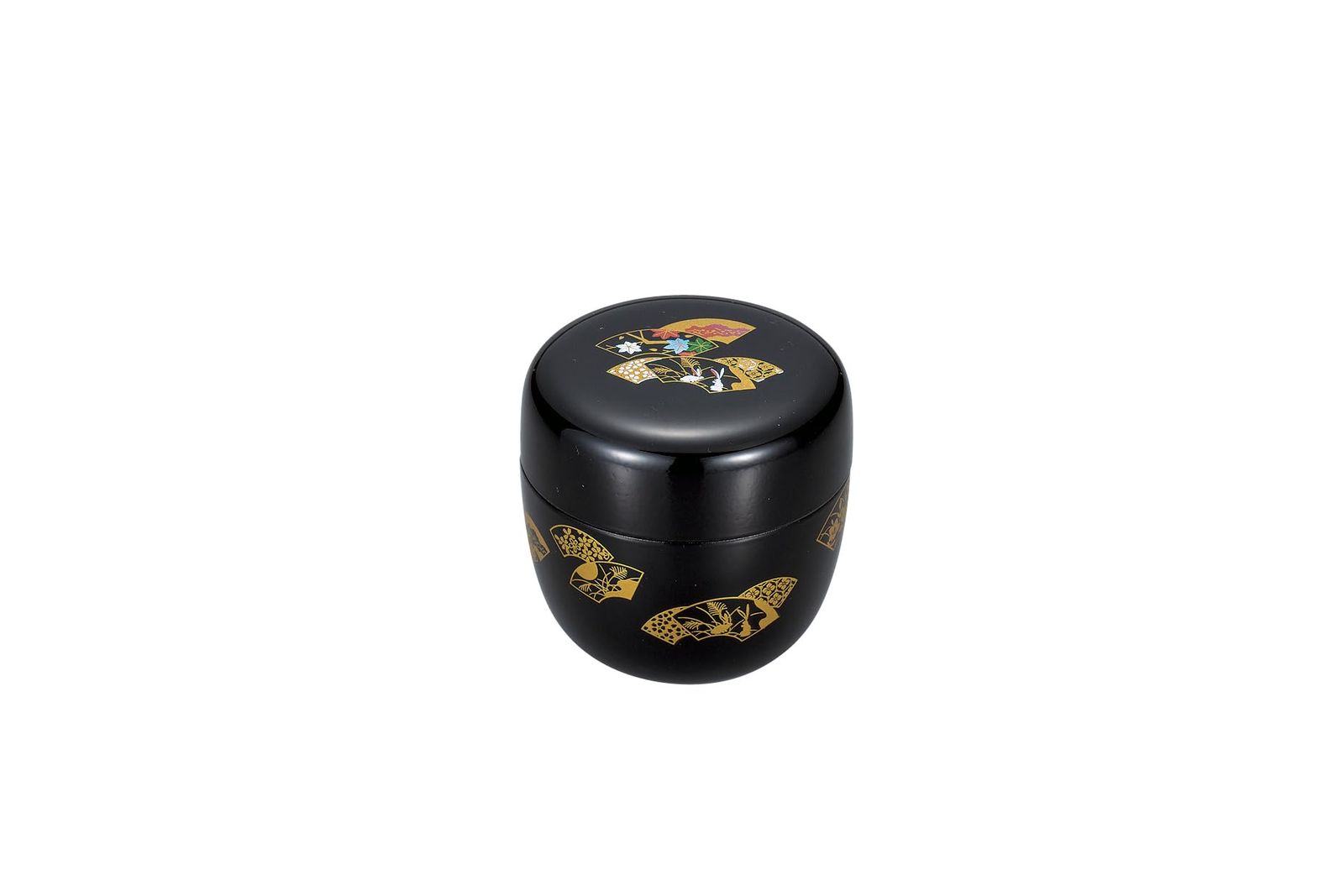 新品 中谷兄弟商会 山中漆器 2.2棗（中蓋付） 黒 扇面 37-3307 4,390円