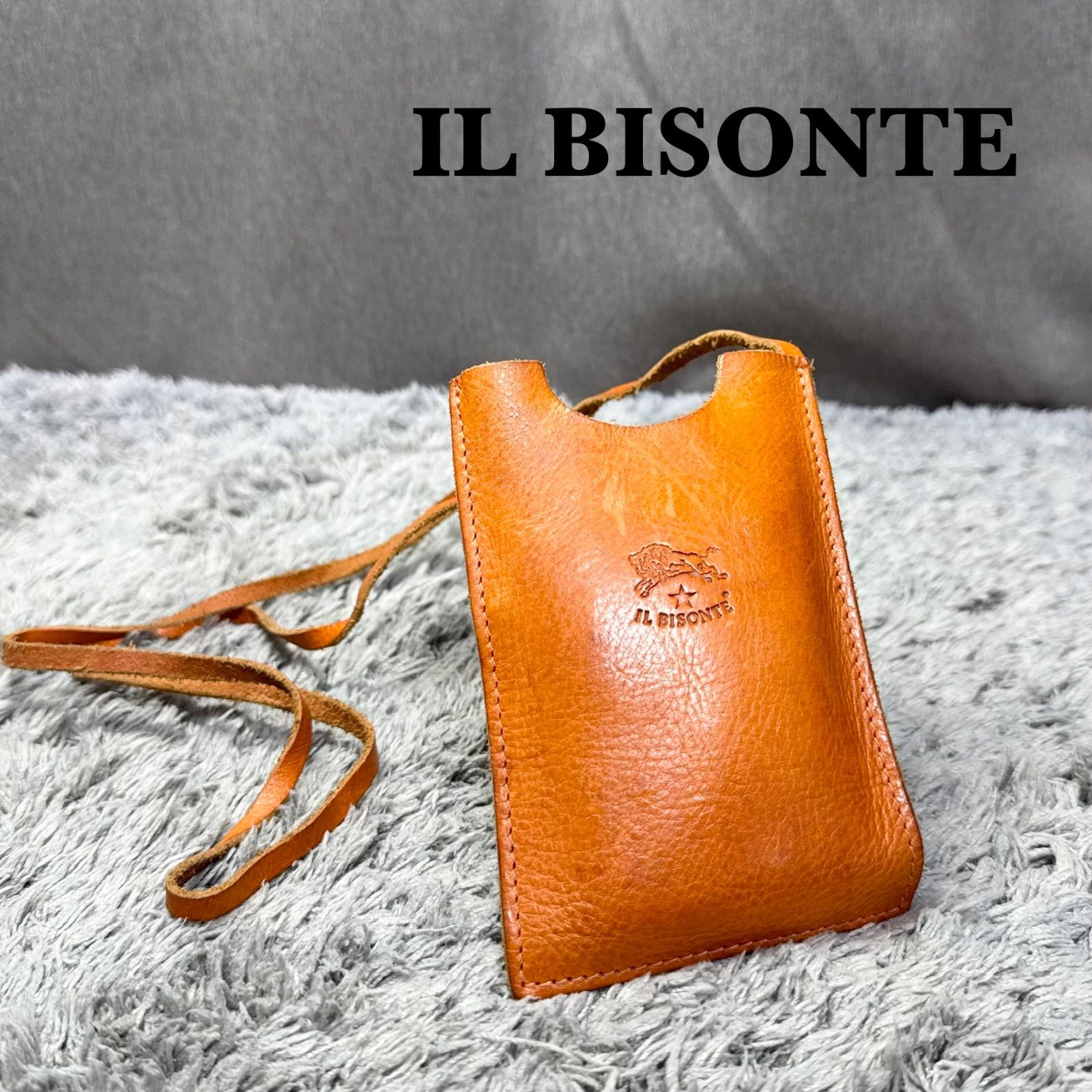 IL BISONTE イルビゾンテ 本革 レザー カードケース ネックポーチ 