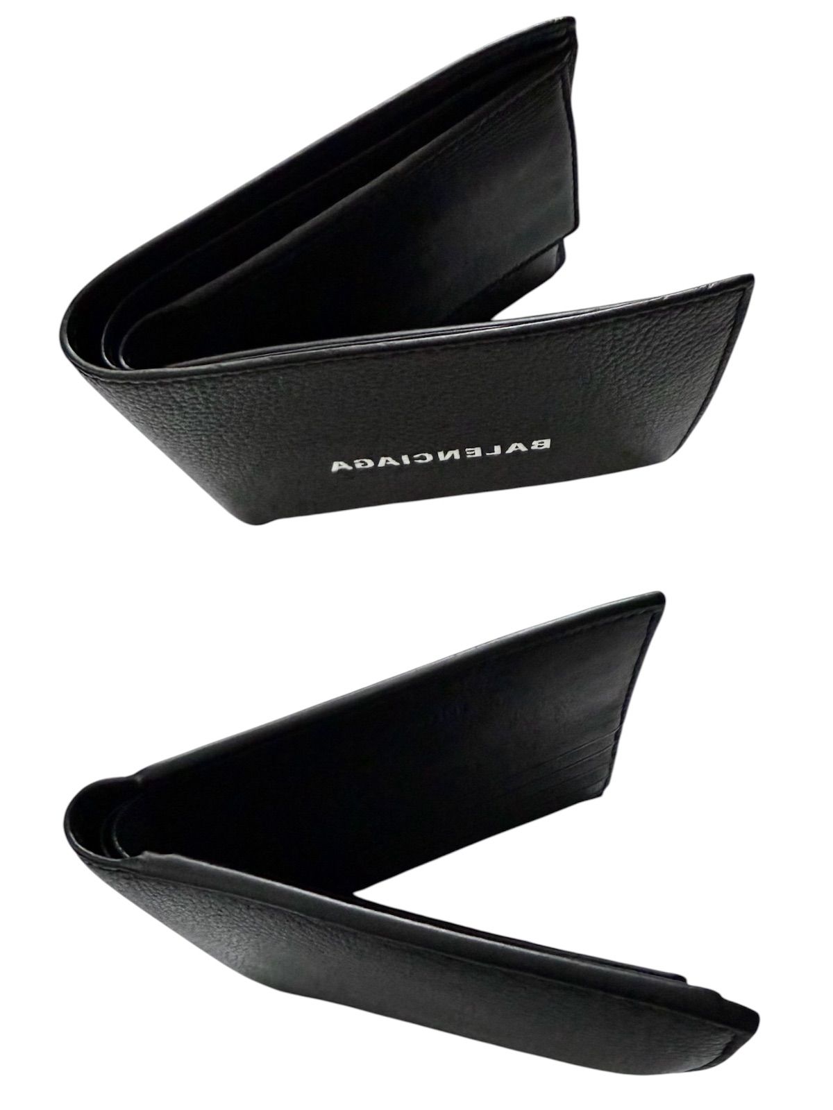 希少✨BALENCIAGAバレンシアガ財布反転ロゴ二つ折り594315リバース黒