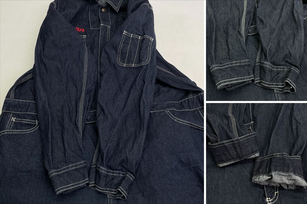 01w-6516 スナップオン SnapOn デニムつなぎ メカニックウェア 刺繍 5L