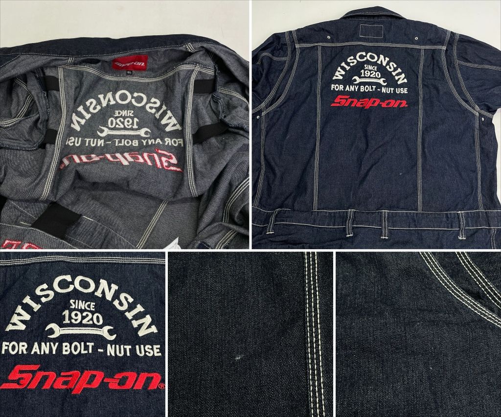 01w-6516 スナップオン SnapOn デニムつなぎ メカニックウェア 刺繍 5L