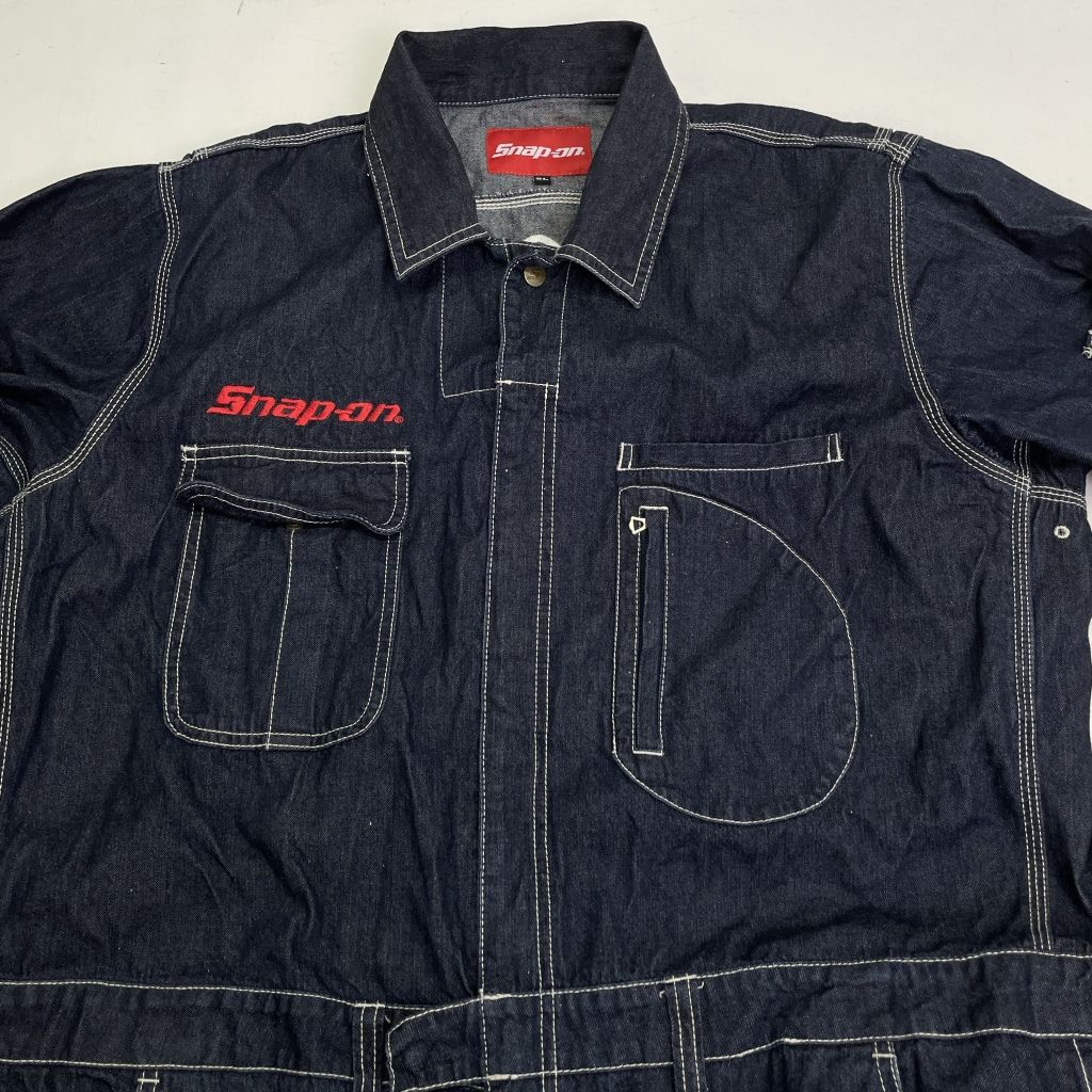 01w-6516 スナップオン SnapOn デニムつなぎ メカニックウェア 刺繍 5L