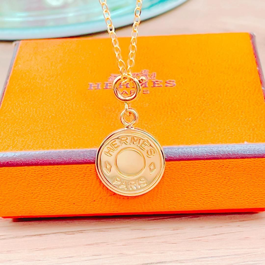 ◇エルメス◇ 新品仕上済 セリエ ペンダント ネックレス 小 ゴールド 3.25 ◇エルメス◇ 新品仕上済 HERMES セリエ ネックレス ゴールドカラー 小
