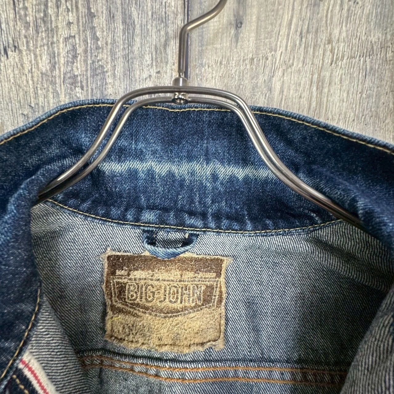 OLD BIG JOHN 90s ビッグジョン 日本製 濃青 濃紺 インディゴブルー 赤 