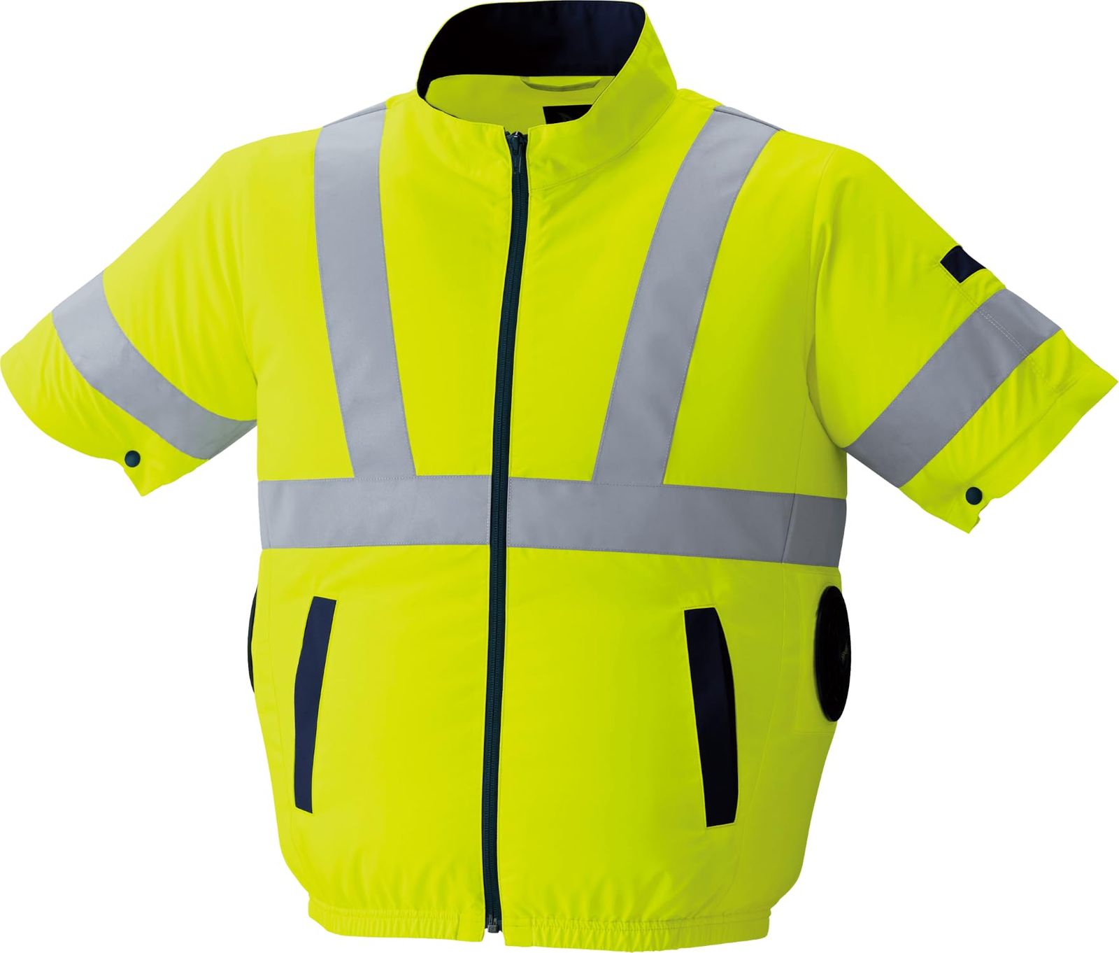 新品 ASAHICHO 空調服R高視認半袖ブルゾン(横ファン) 春夏用 蛍光イエロー 9211 14 M