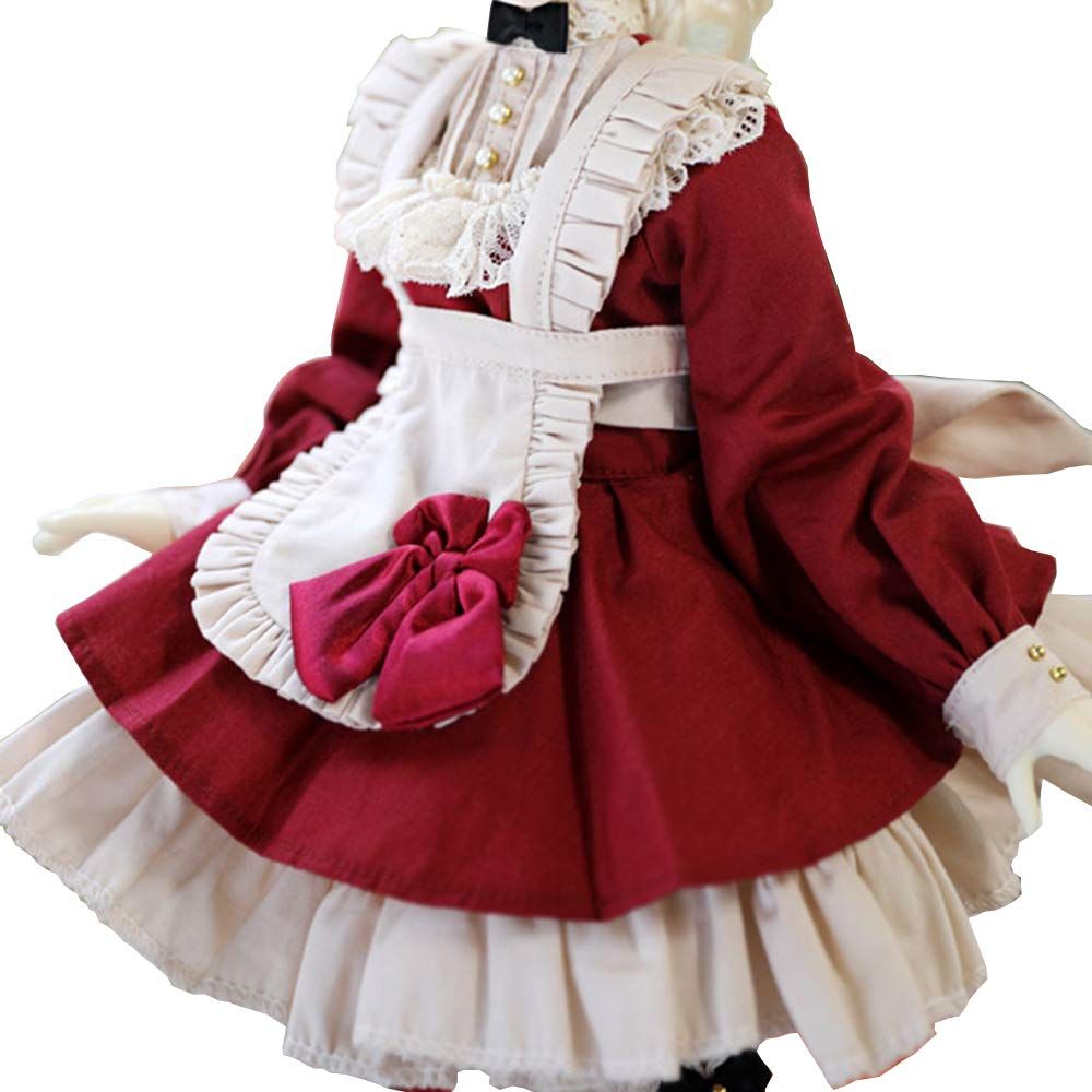 新品 人形メイド服 球体関節人形着せ替え ドールドレス 髪飾り+ワンピース+エプロン+ショートパンツ+ソックス ５点セット (1/3) 4,992円