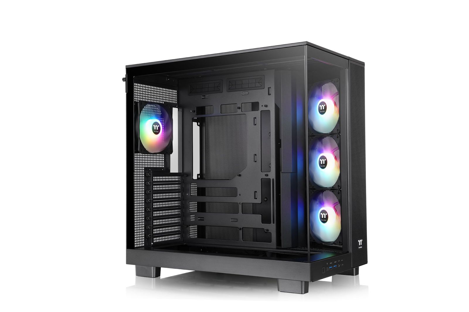 新品 Thermaltake View 380 XL TG ARGB Black 120mm ARGBファン 4基搭載 ピラーレス ミドルタワー ATX PCケース ブラック CA-11E-00M1WN-00 CS9247