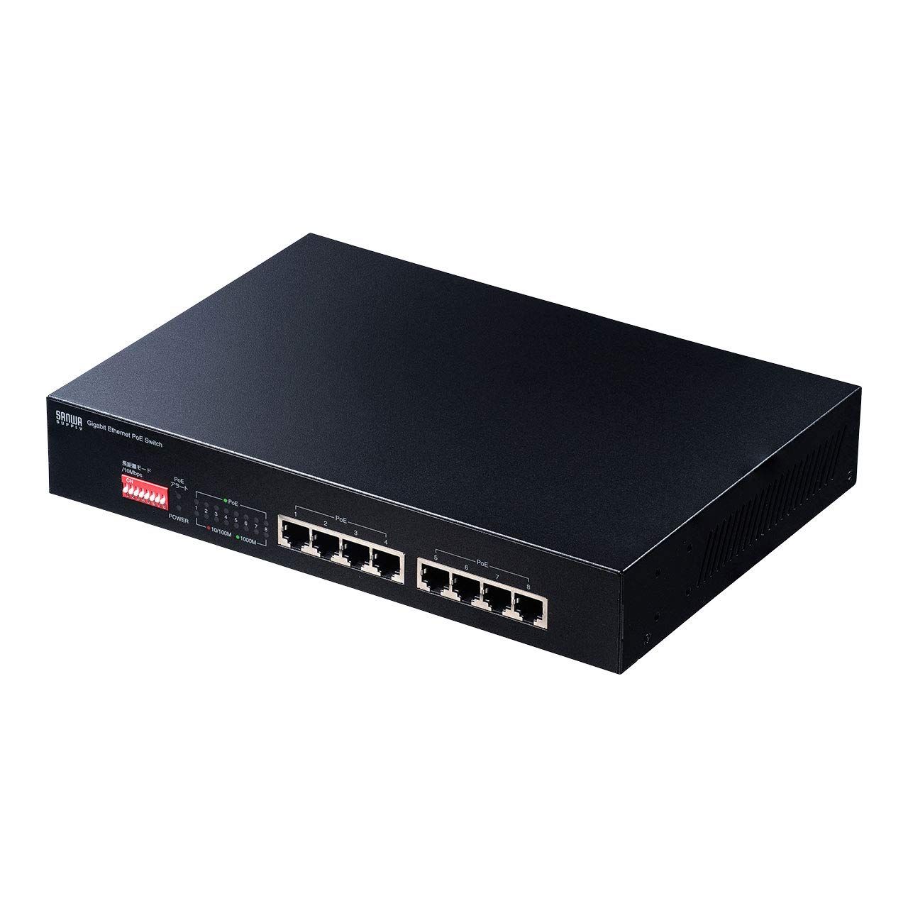 新品 サンワサプライ 長距離伝送・ギガビット対応PoEスイッチングハブ(8ポート) LAN-GIGAPOE81