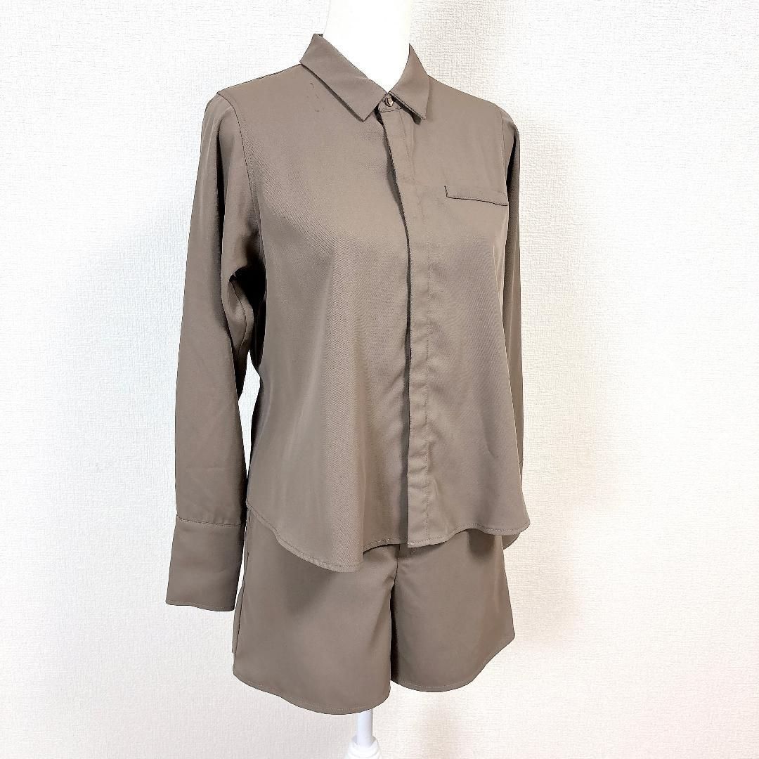 Herlipto Armace Shirt Romper S 茶 オールインワン - メルカリ