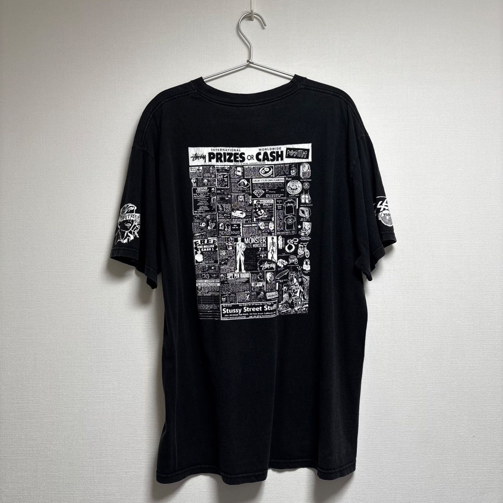 STUSSY ステューシー メンズ Tシャツ L ヴィンテージ 00s プリントT 黒 