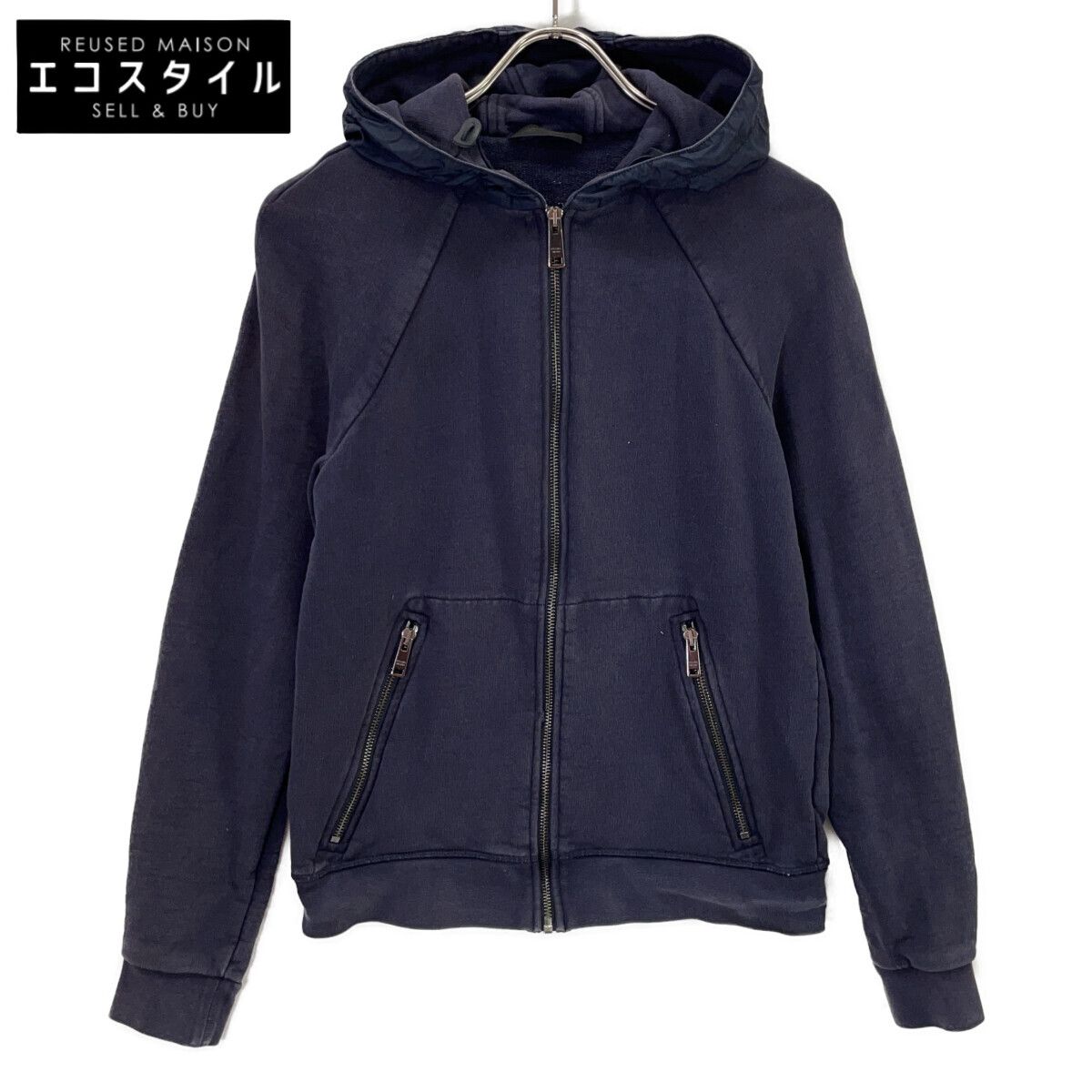 PRADA プラダ SJC185 ﾈｲﾋﾞｰ ﾅｲﾛﾝ切替 ｼﾞｯﾌﾟﾊﾟｰｶｰ 34 - メルカリ