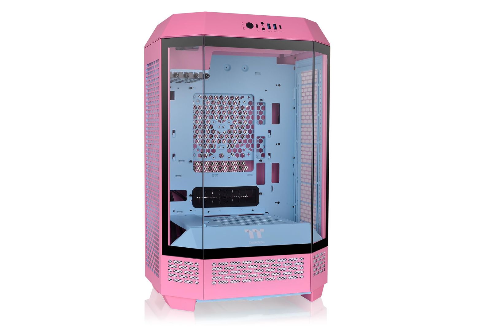 新品 Thermaltake The Tower 300 Bubble Pink 3面強化ガラスパネル採用 八角柱スタイル マイクロタワー Micro-ATX PCケース CA-1Y4-00SAWN-00 CS9070