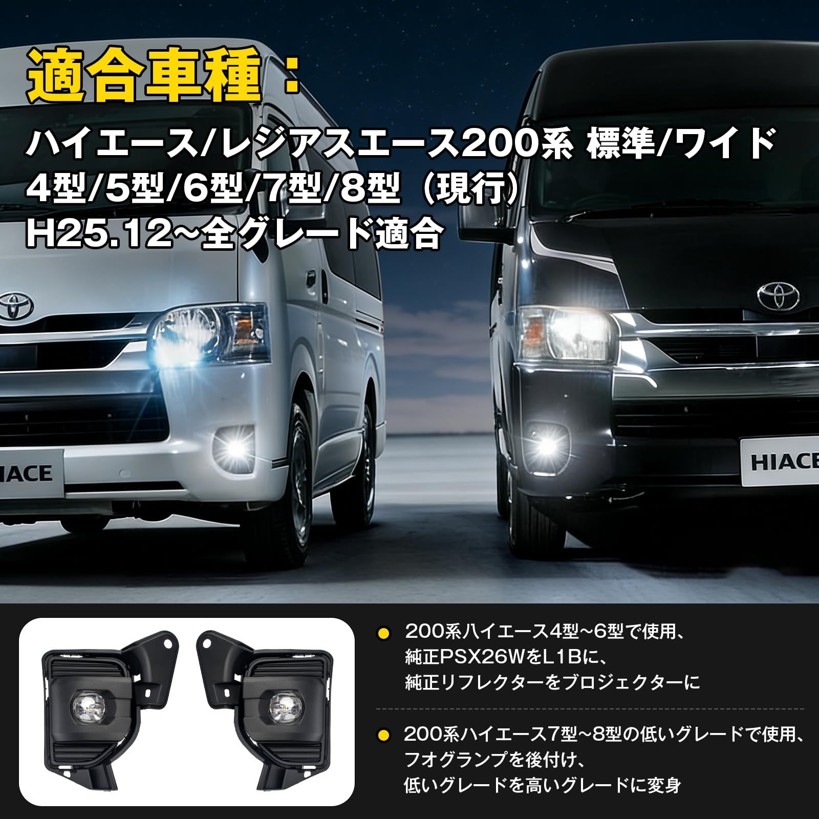 新品 ハイエース 200系 LEDフォグランプ ユニット 200系 新品 ハイエース 200系 LEDフォグランプ ユニット 200系