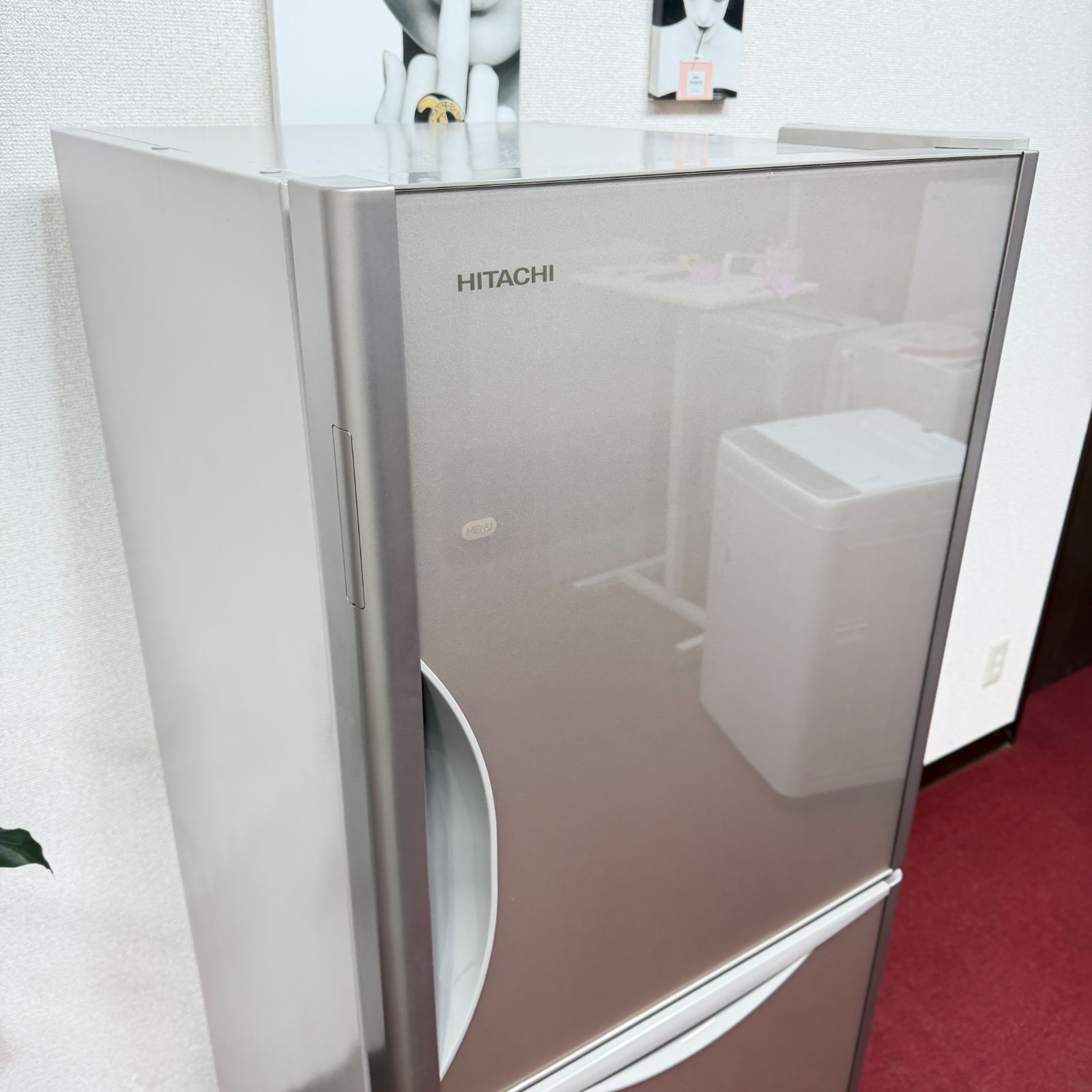 東京23区送料無料 美品日立2017年製 3ドア冷蔵庫265L 製氷機有 洗浄/除 