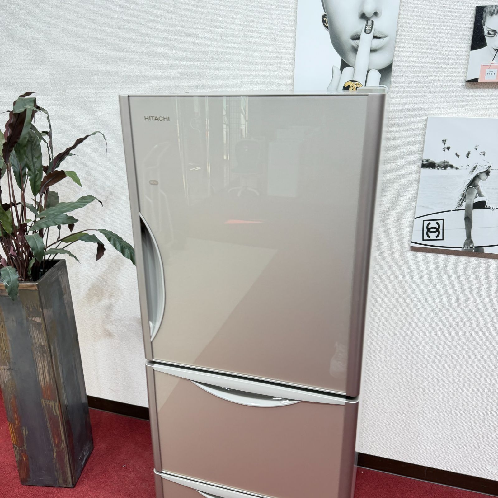 東京23区送料無料 美品日立2017年製 3ドア冷蔵庫265L 製氷機有 洗浄/除 