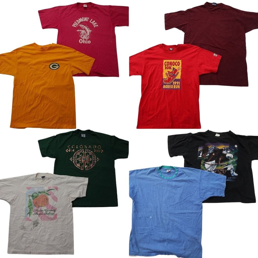 古着卸 まとめ売り シングル 半袖Tシャツ 8枚セット (メンズ XL 