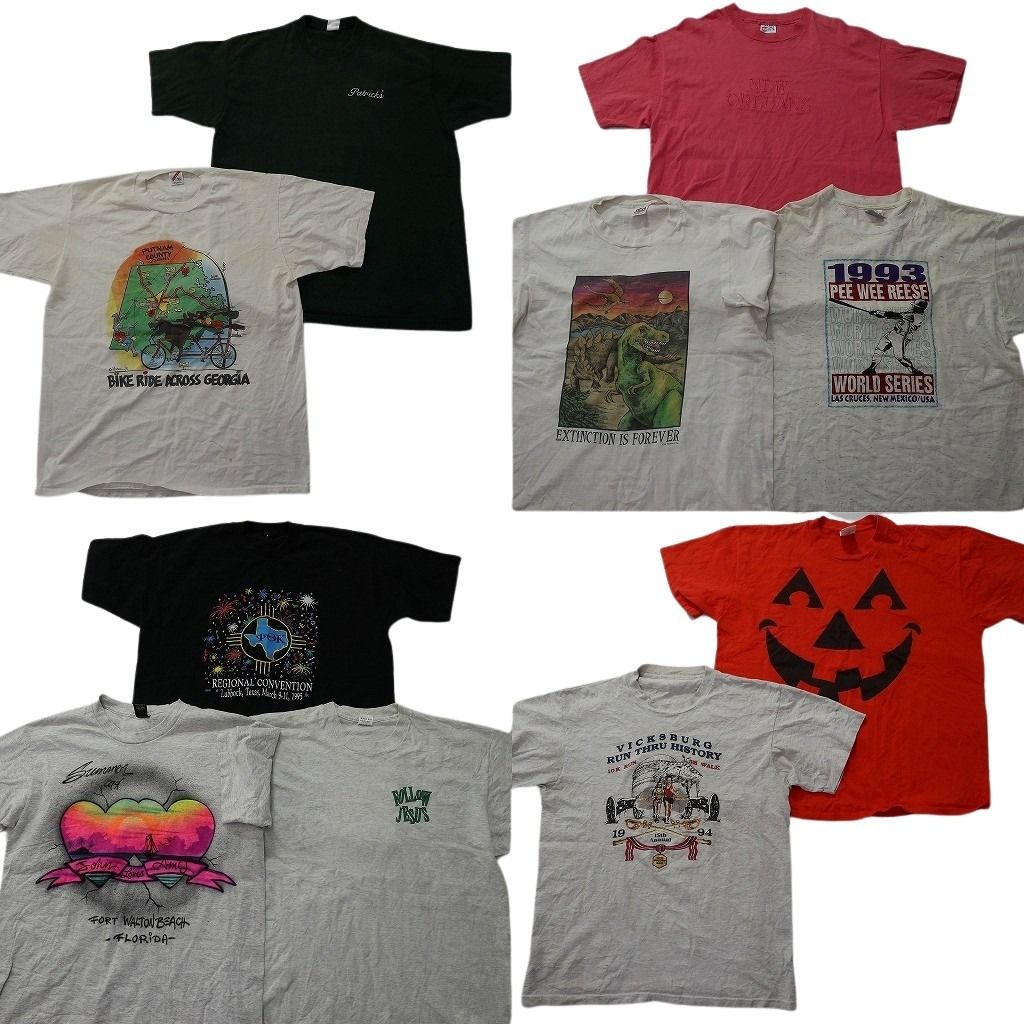 古着卸 まとめ売り シングル 半袖Tシャツ 10枚セット (メンズ XL 