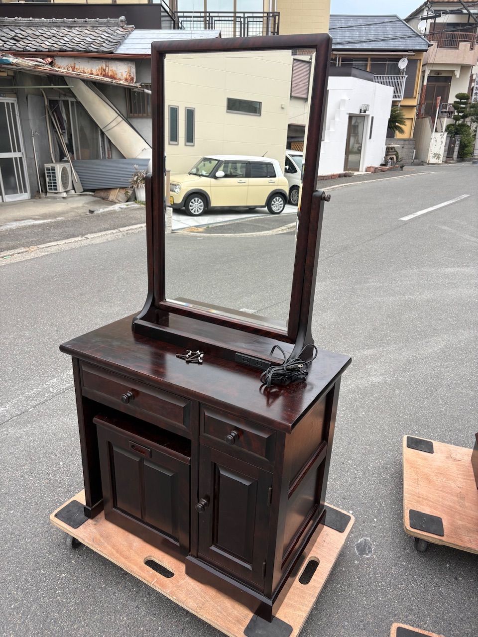 北海道民芸家具　ドレッサー　鏡台 北海道民芸家具 ドレッサー キャビネット風 鏡台 アンティーク 和