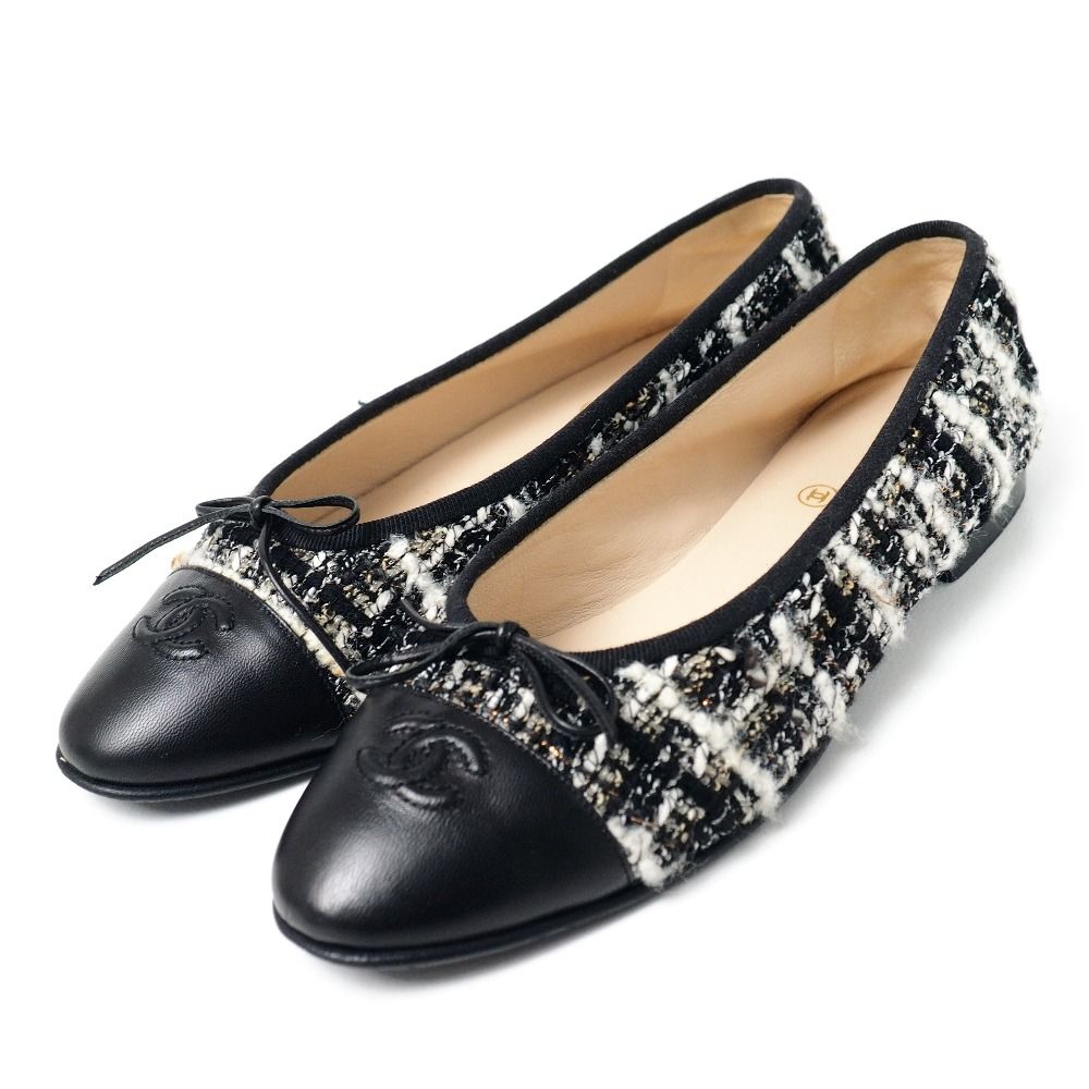 CHANEL シャネル バレエシューズ サイズ38.5C CCロゴ リボン CHANEL シャネル バレエシューズ サイズ38.5C CCロゴ リボン