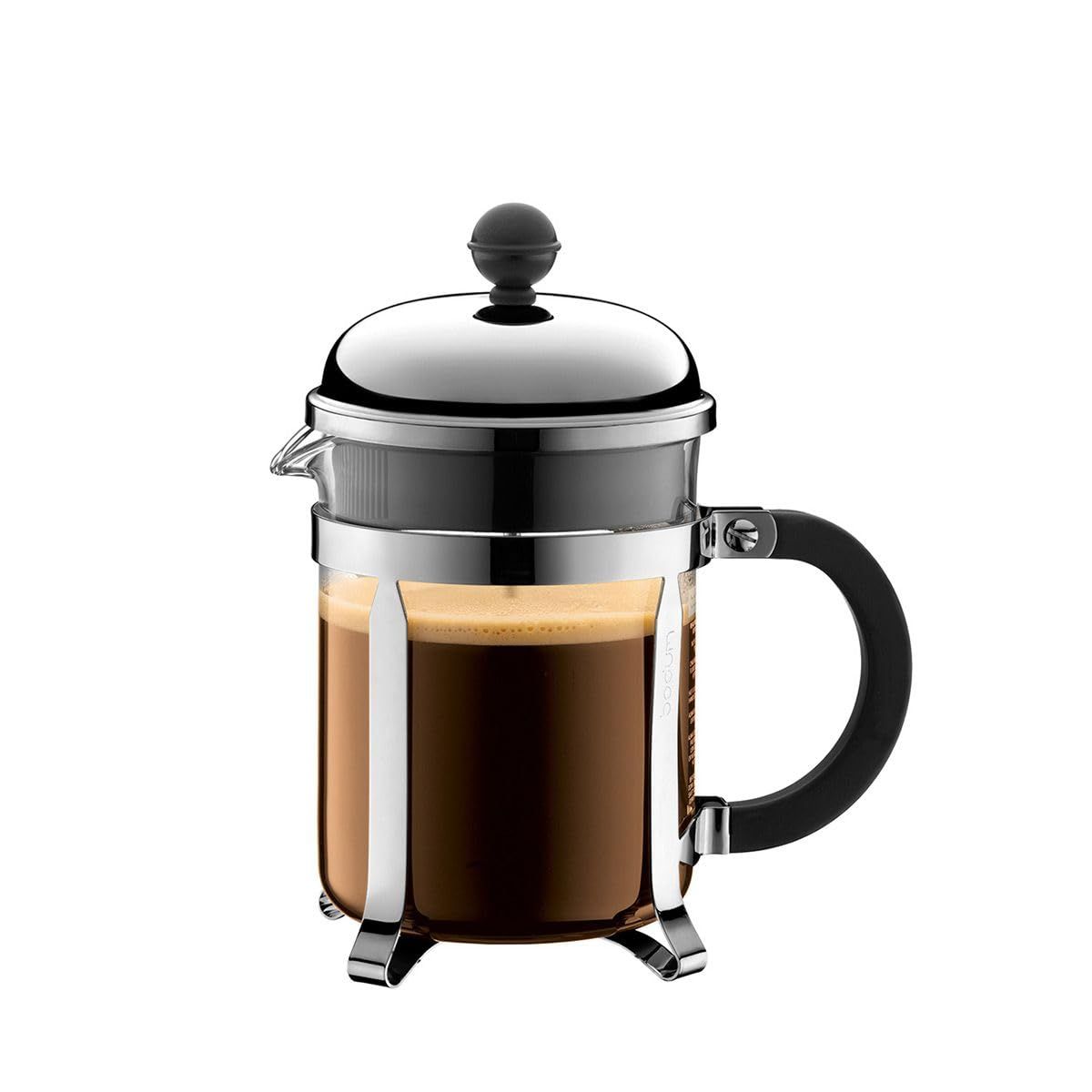 BODUM ボダム コーヒーメーカー コーヒープレス CHAMBORD シャンボール フレンチプレス コーヒーメーカー 500ml シルバー ステンレスフィルター ガラスビーカー 浸漬式 コーヒー 【正規品】 1924-16 [シルバー] [500ml]