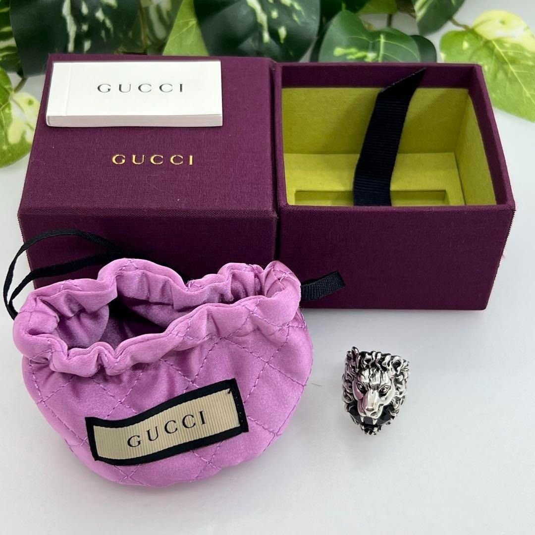 GUCCI ストーン付き ライオヘッド 18号 リング 指輪 059814 - メルカリ