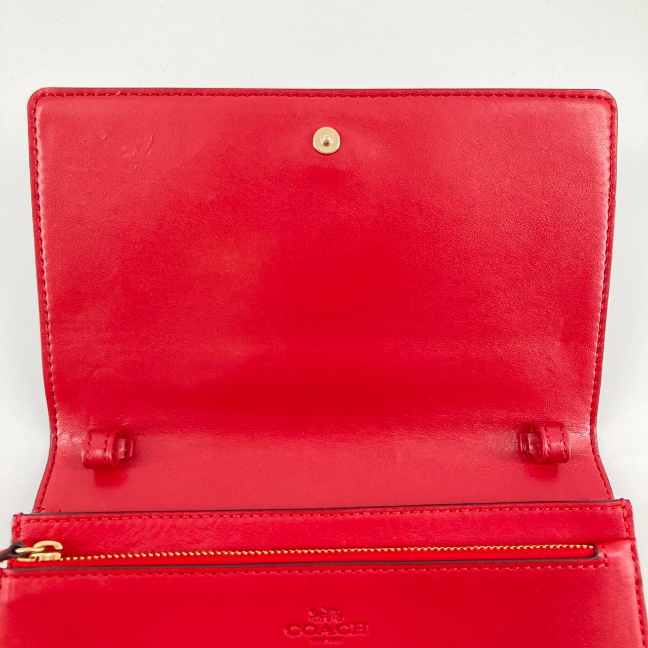 新品タグ付き COACH アンナ ショルダーバッグ レッド ゴールド金具 