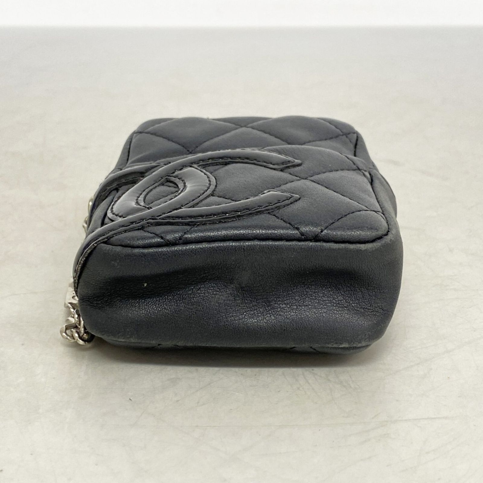 シャネル CHANEL 財布 シガレットケース ラムスキン 黒×白