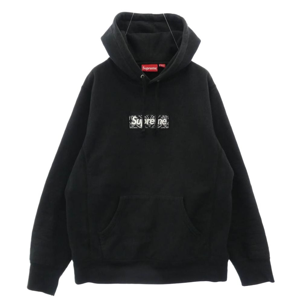 Supreme ブラック ボックスロゴパーカー バンダナコラボ 【公式通販】