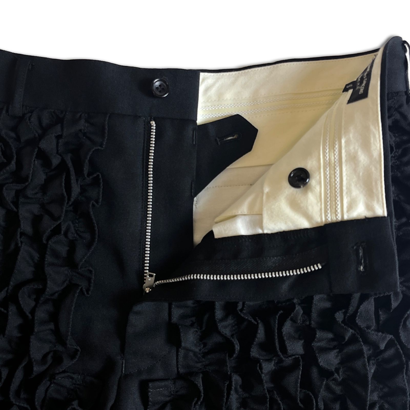 12SS】COMME des GARCONS HOMME PLUS フリルショートパンツ S ブラック