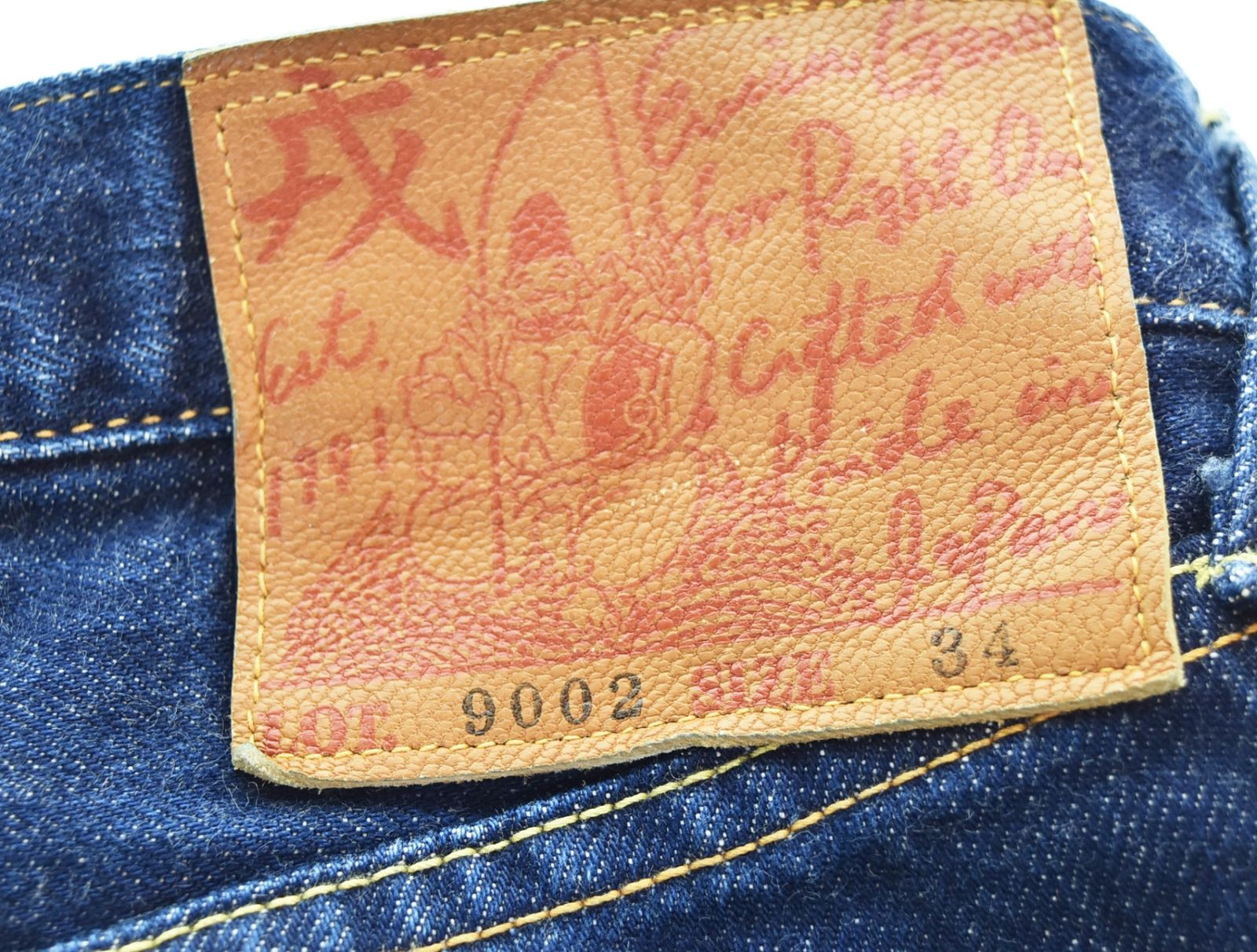EVISU Lot 9002 デニムパンツ サイズ34 エヴィス EVISU WAREHOUSE Right-on別注 LOT9002 デニムパンツ デニム