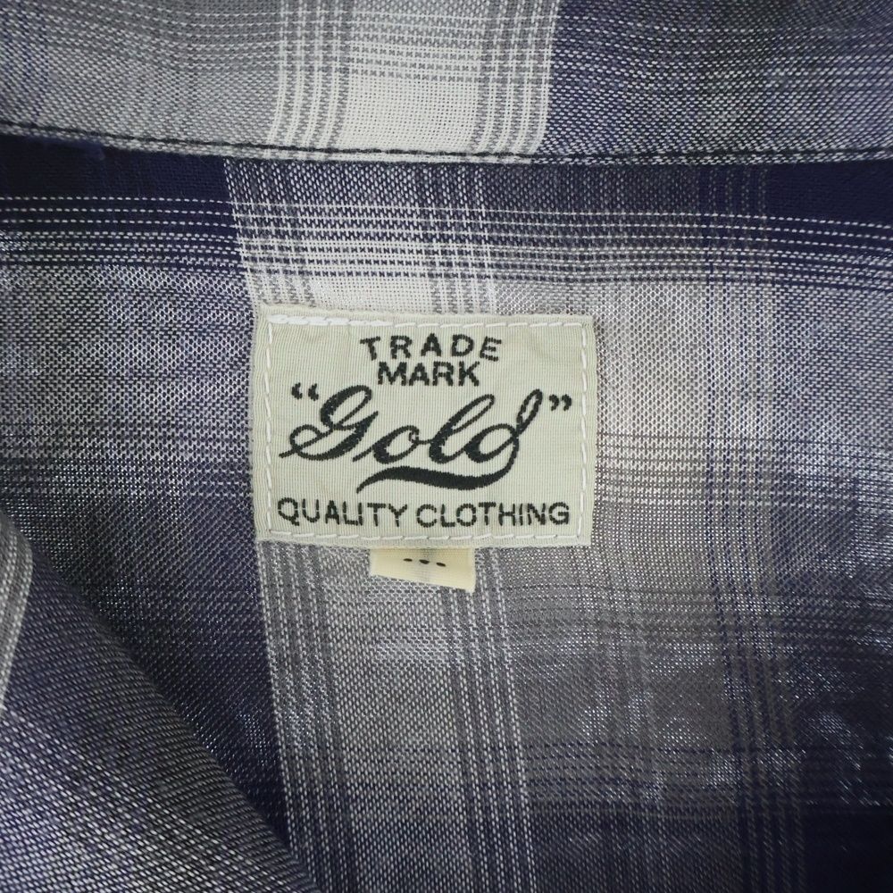 GOLD (ゴールド) RAYON CHECK OPEN SHIRT レーヨン オンブレチェック