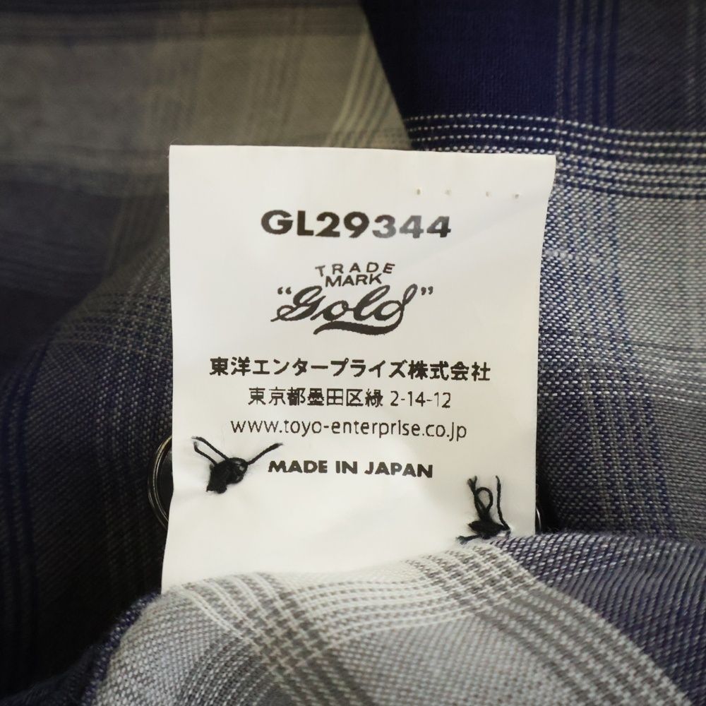 GOLD (ゴールド) RAYON CHECK OPEN SHIRT レーヨン オンブレチェック