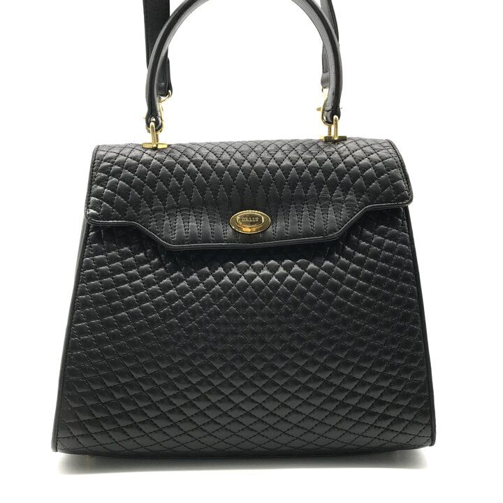美品 BALLY バリー キルティング レザー トップハンドル ハンド 2WAY 