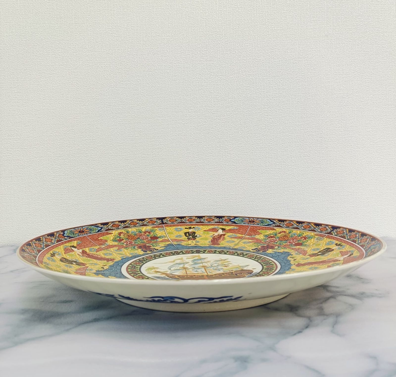 伊万里焼】有田焼/長寿/金彩/南蛮人/大皿/飾り絵皿/径約42cm - メルカリ