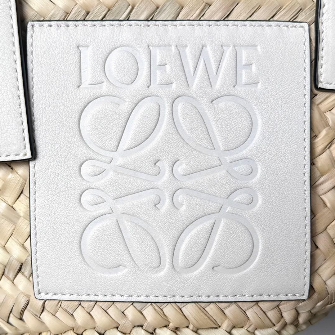 LOEWE / アナグラム バスケットバッグ スモール ホワイト かごバッグ