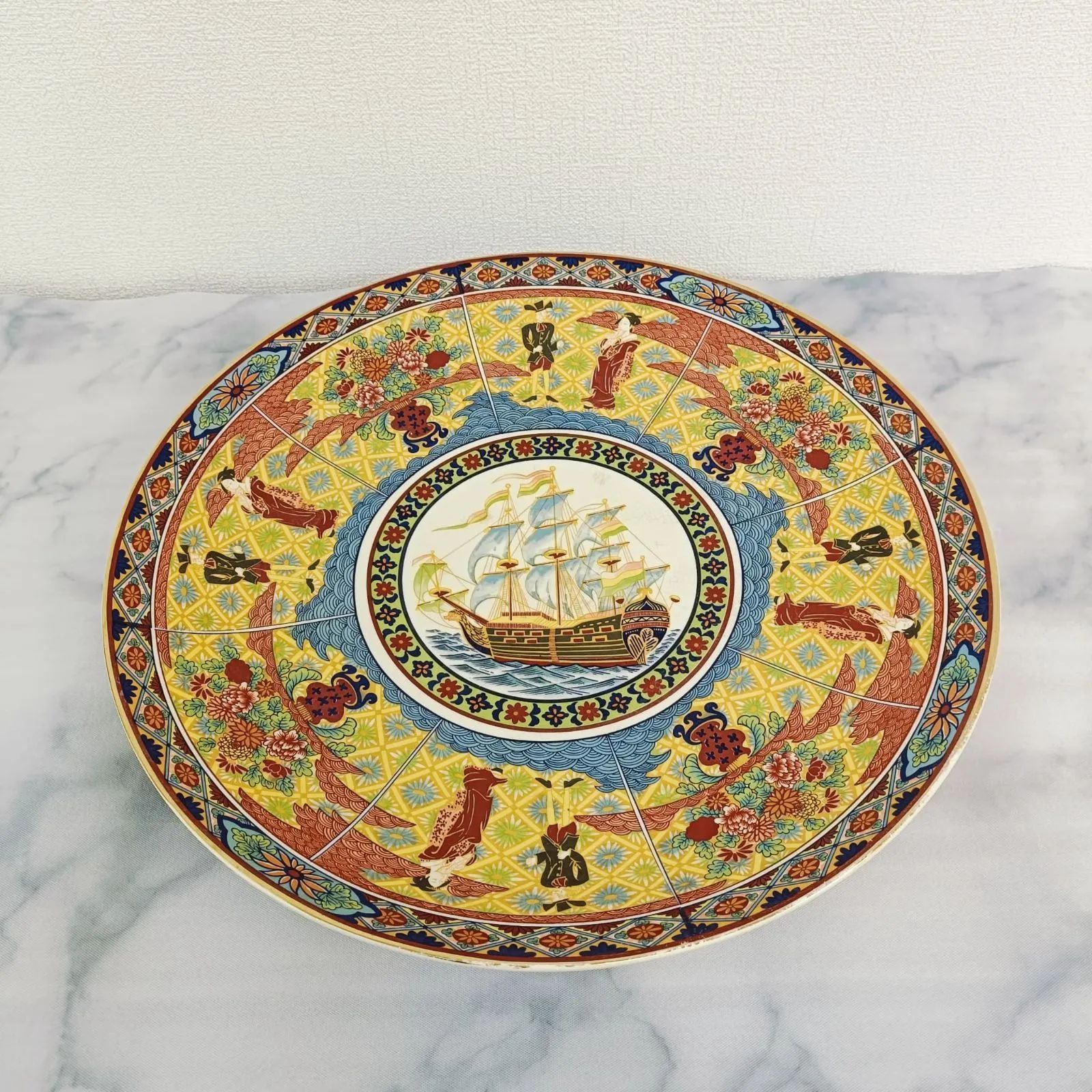 伊万里焼】有田焼/長寿/金彩/南蛮人/大皿/飾り絵皿/径約42cm - メルカリ
