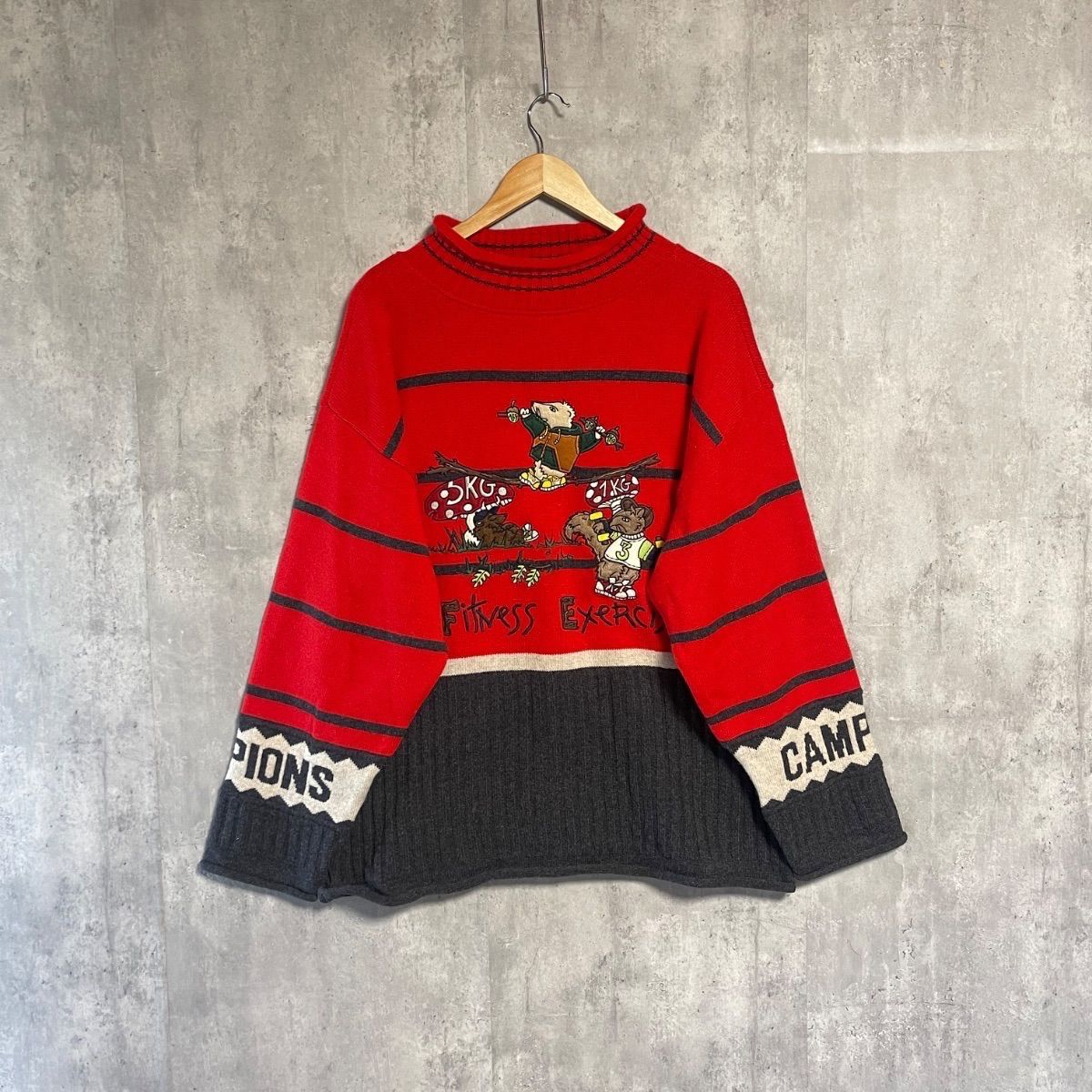 カステルバジャック スポーツ アンゴラ混 ニット セーター 刺繍 クマ 4 