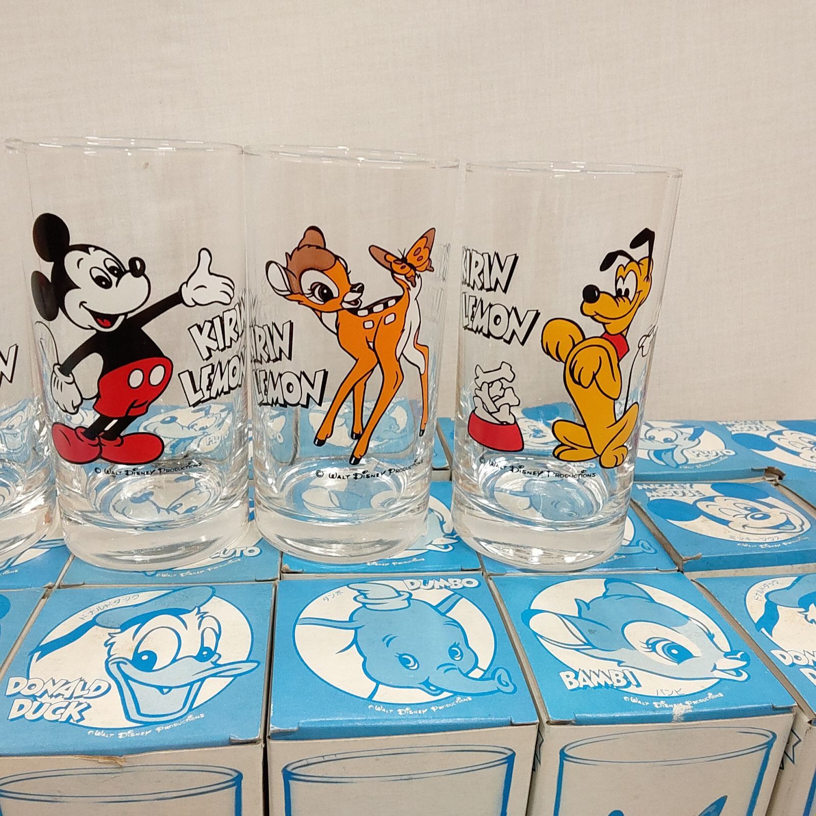 ディズニー 昭和レトロ キリンビール グラス ダンボ バンビ ドナルド プルート 未使用品 キリンレモン ディズニーグラス 27個セット（ 全5種類