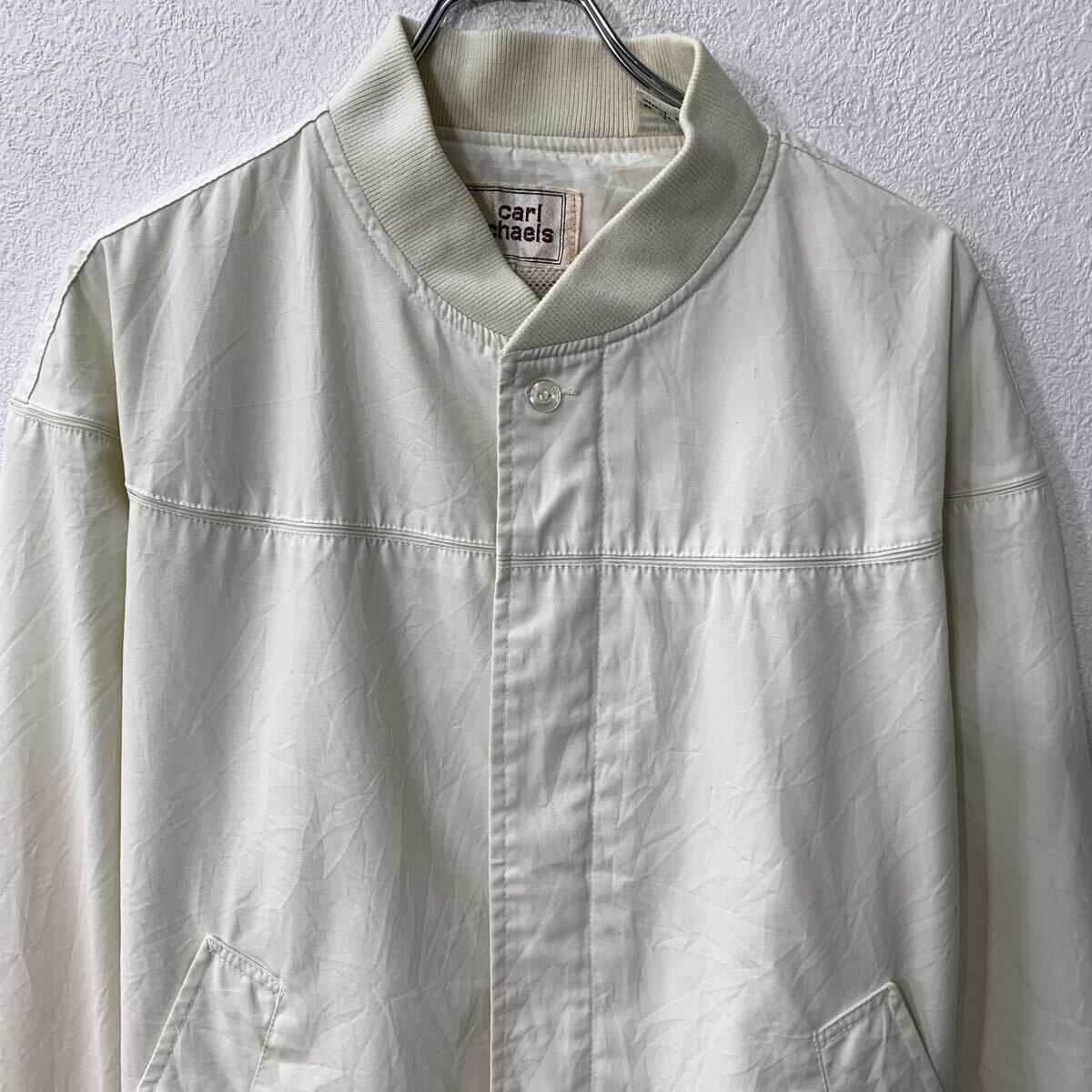 90s carl michaels ダービージャケット 44 アイボリー ジップアップ 