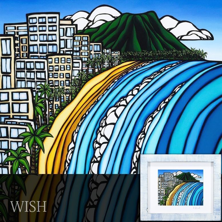ヘザーブラウン　直筆サイン入り　希少　ハワイ　Hawaii WISH】ヘザーブラウン Heather Brown「Waikiki」ジクレー 直筆サイン