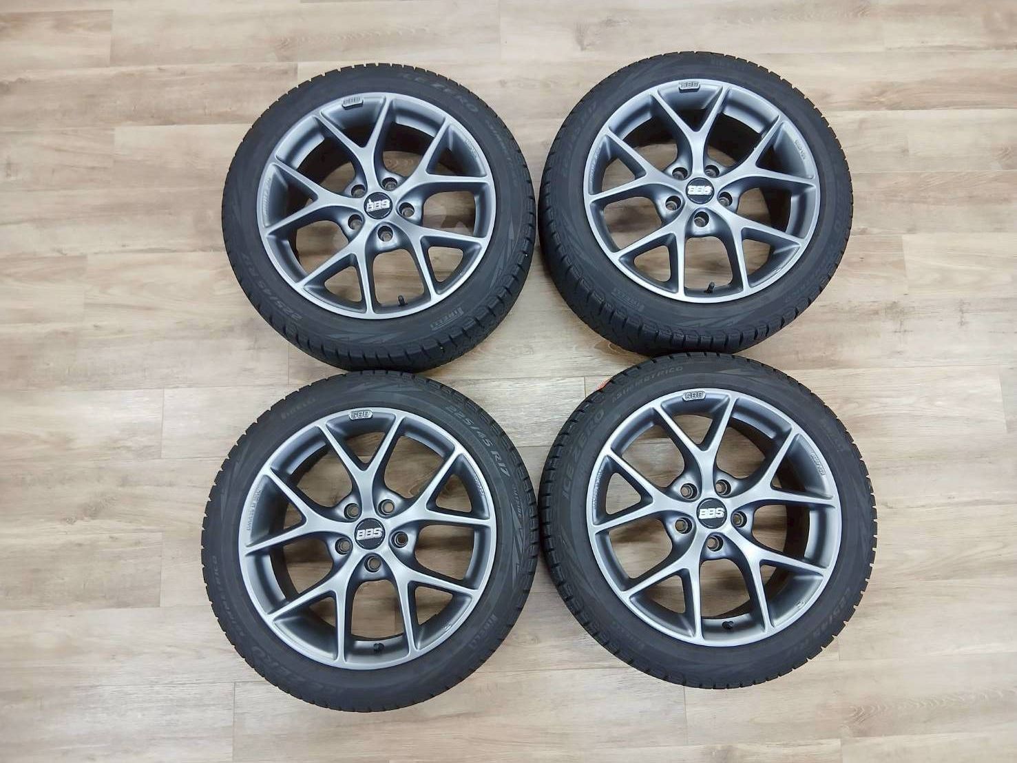 送料無料】【美品】BBS GERMANY SR×スタッドレスタイヤセット 17インチ 