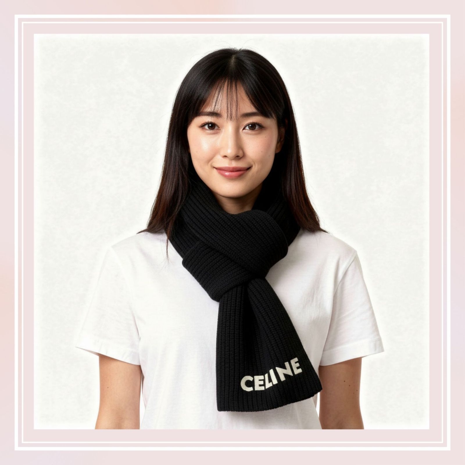 CELINE】ニット 2AC35423P.38NO マフラー ウール ブラック レディース 