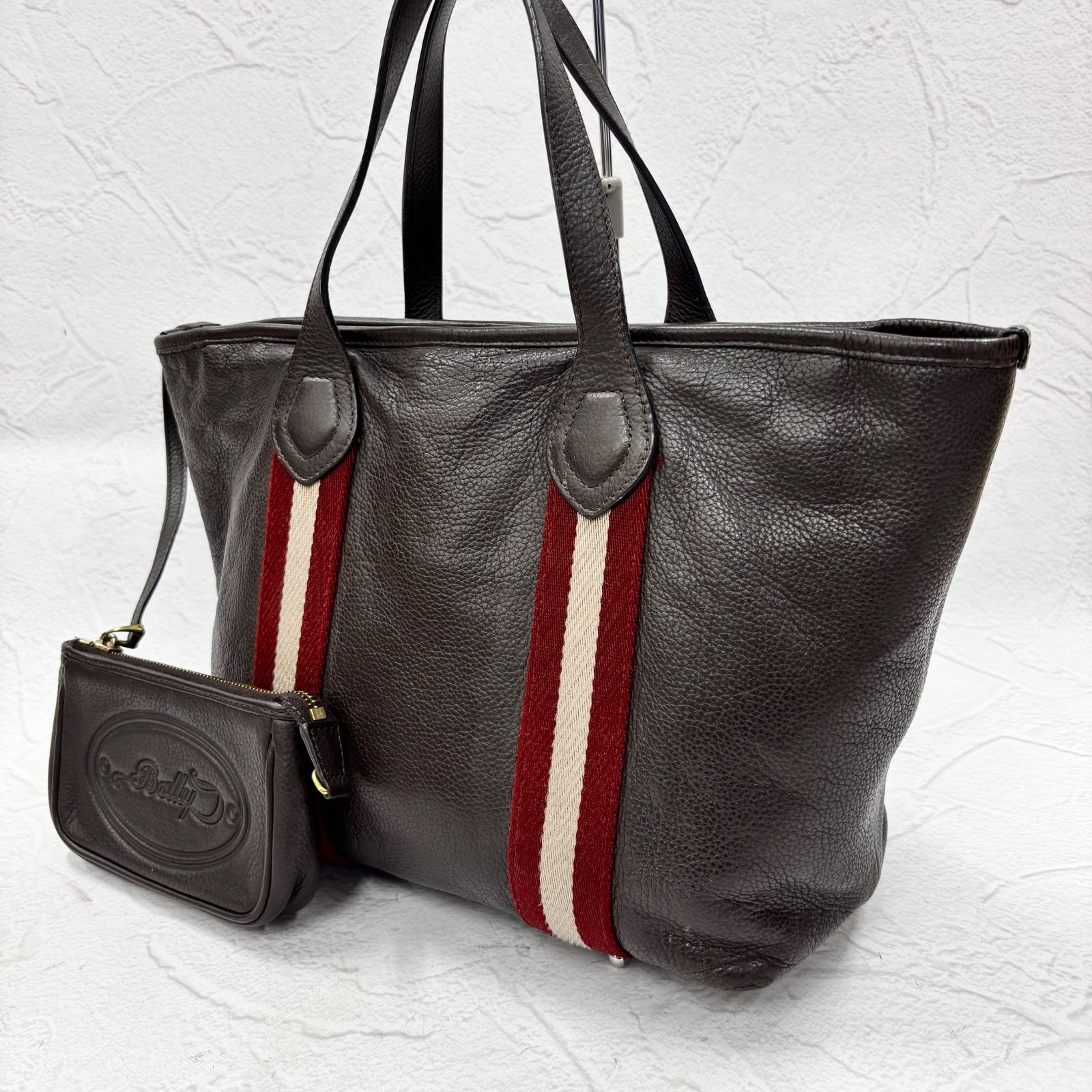 美品/ポーチ付き】BALLY トートバッグ カーフレザーブラウン - メルカリ