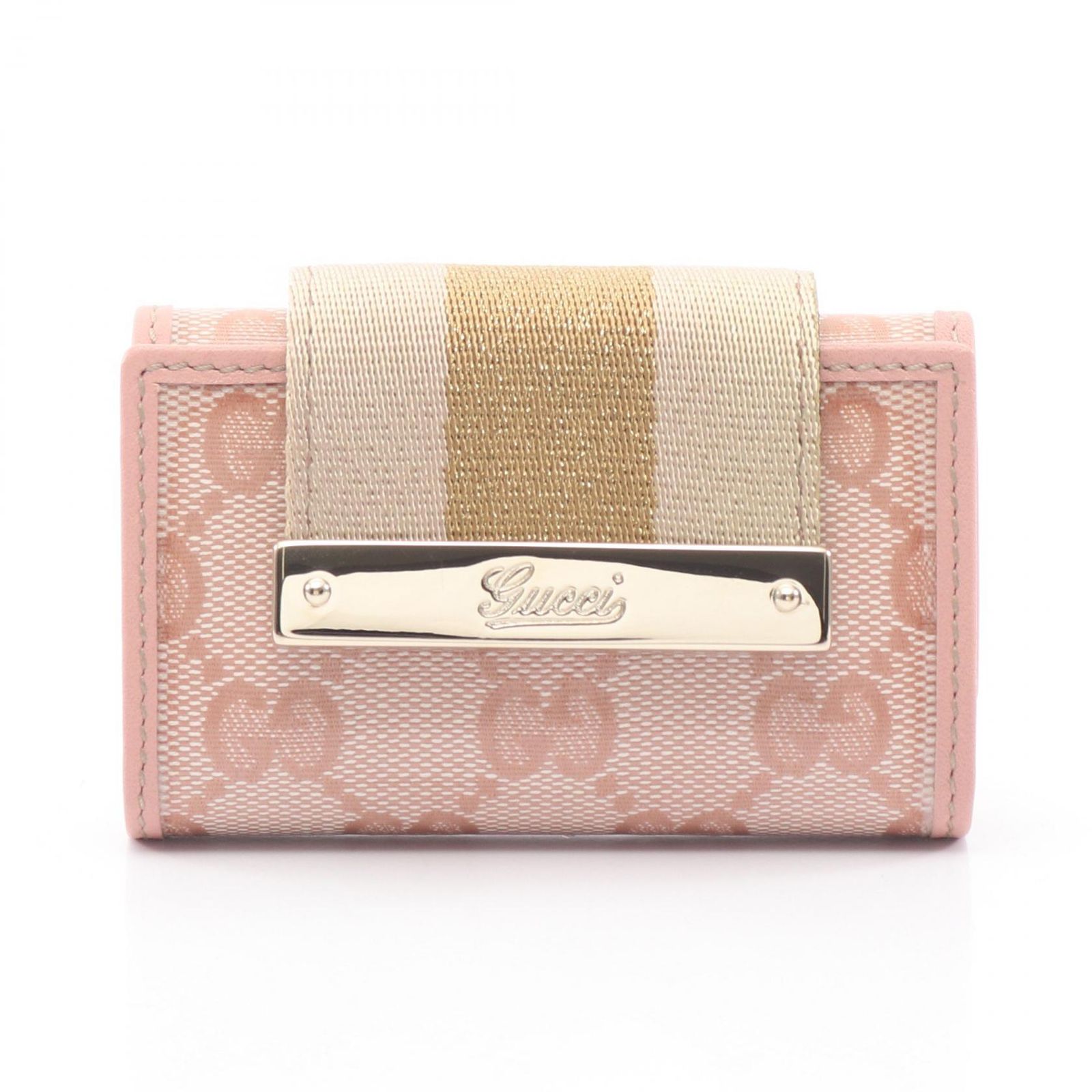 グッチ GUCCI キーケース GGクリスタル 6連 181673 ピンク/ベージュ 