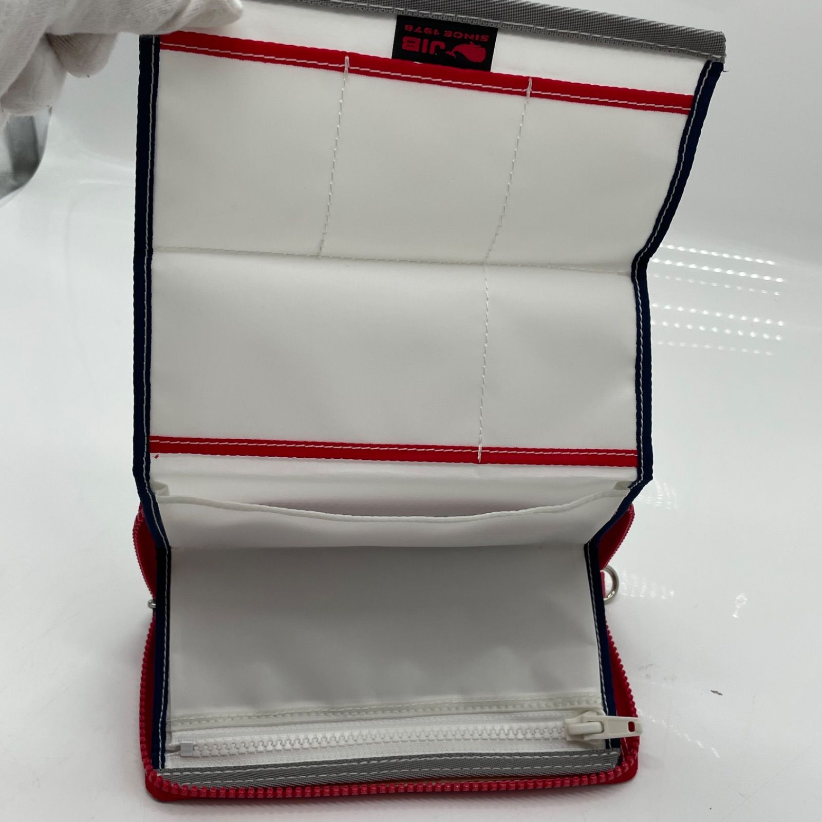KO4003□JIB マイクロクラッチ ウォレット 長財布 フルジップ ネイビー