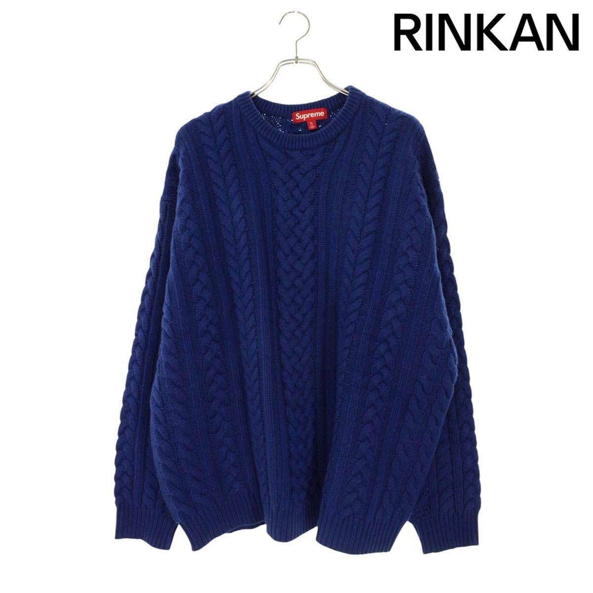 シュプリーム 23AW Applique Cable Knit Sweater バックロゴケーブル 