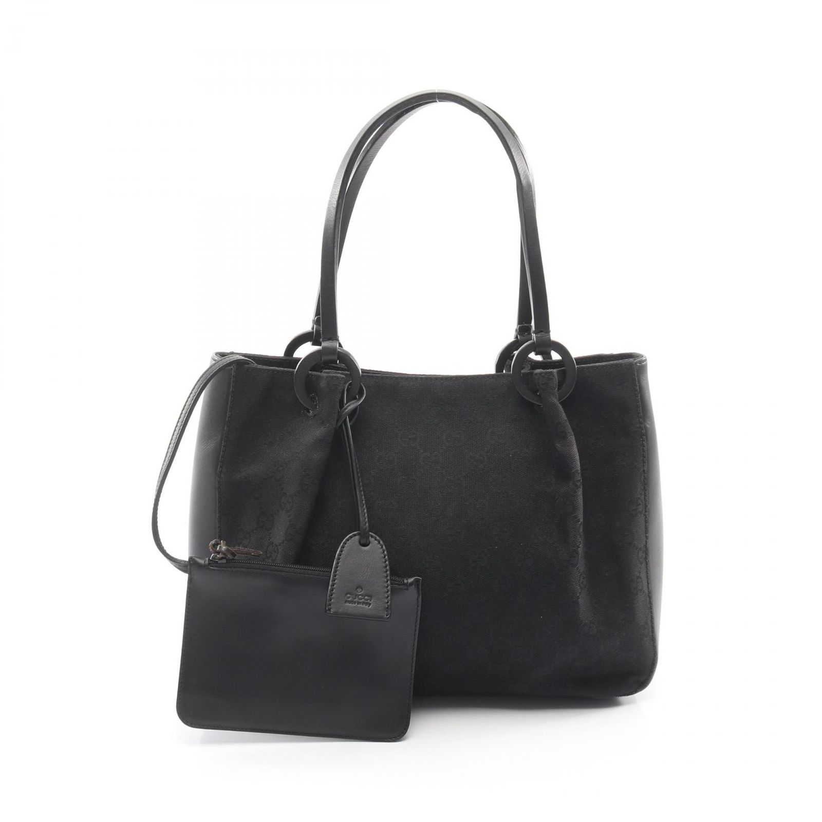 グッチ GUCCI トートバッグ GGキャンバス ポーチ付き 101919 ブラック